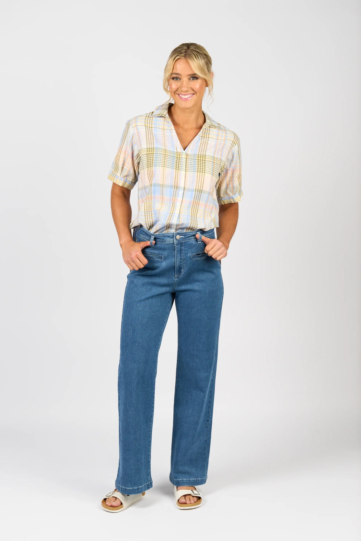 Wide Leg Jean - Blue Hue - VASSALLI Pant NZ LUMA