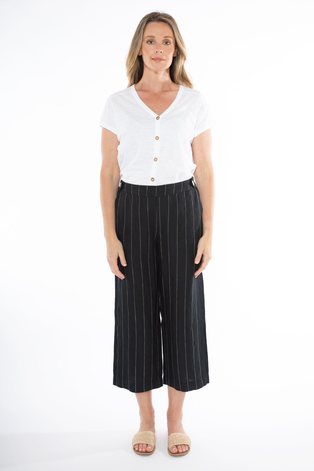 Wide Stripe Pant - Black/Putty - JUMP Pant NZ LUMA