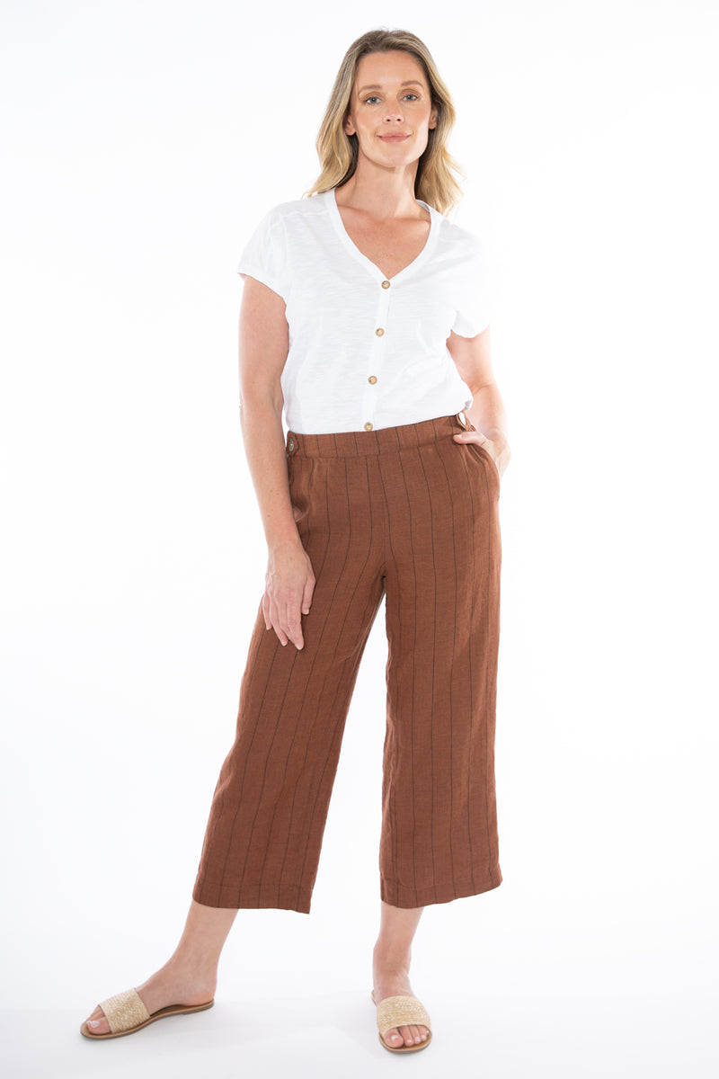 Wide Stripe Pant - Sepia/Black - JUMP Pant NZ LUMA