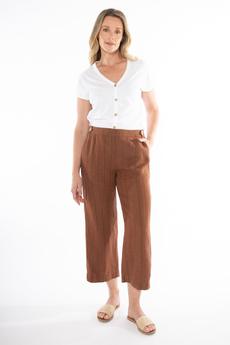 Wide Stripe Pant - Sepia/Black - JUMP Pant NZ LUMA