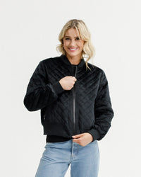 Wyld Bomber -Black Quilt - HOME LEE Jacket NZ LUMA