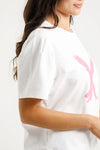 Wylder Tee - White w Candy Pink X- HOME LEE Top NZ LUMA