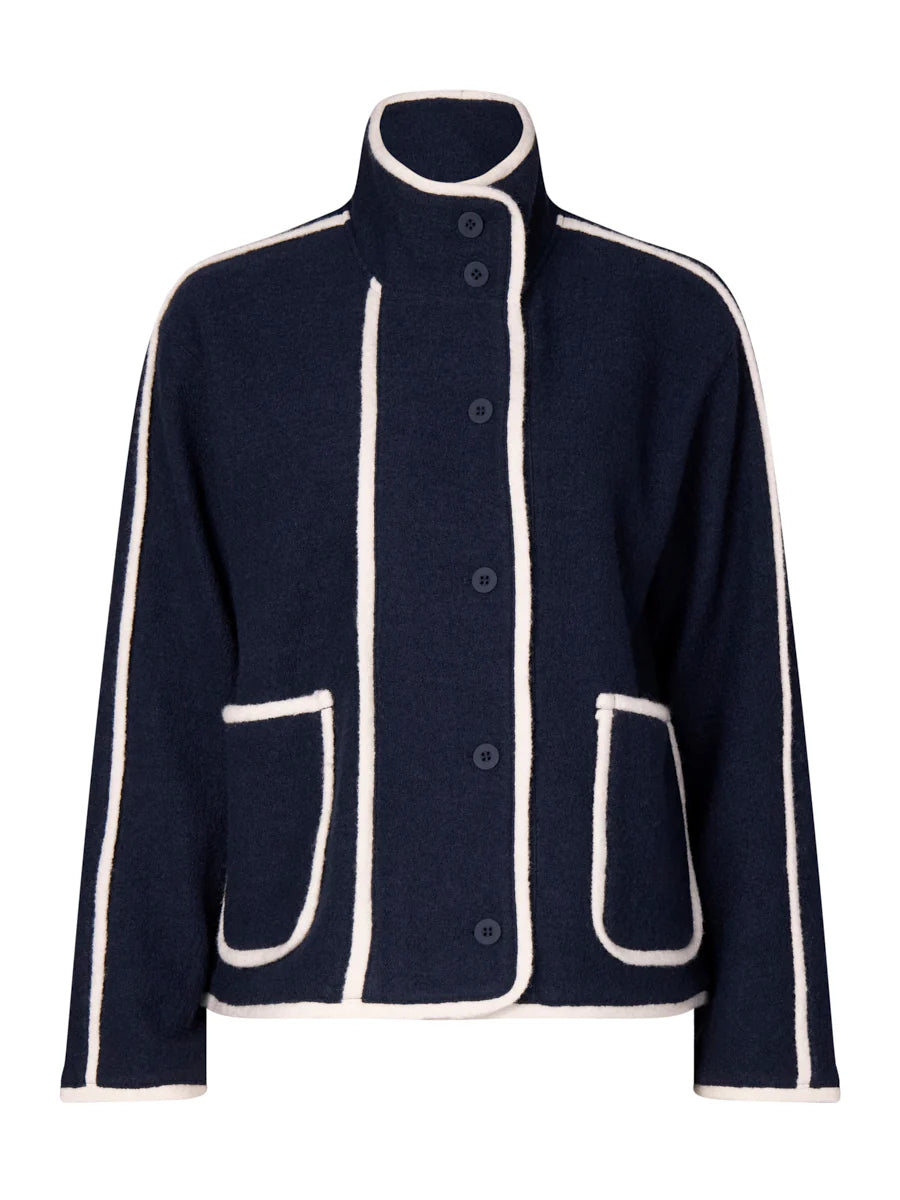 MARCO POL0 - Contrast Boiled Wool Jacket