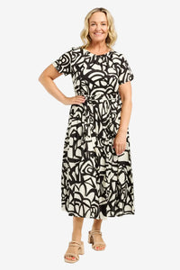 ZAFINA - Scarlett Dress - Bold Edge DRESSES Black 12 10 8 14 NZ LUMA