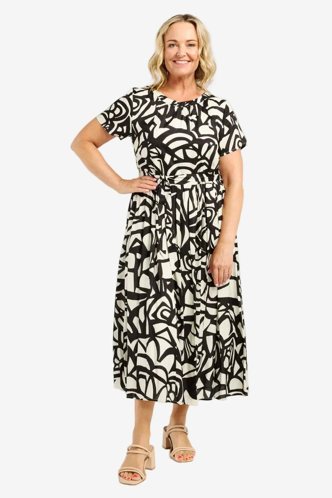 ZAFINA - Scarlett Dress - Bold Edge DRESSES Black 12 10 8 14 NZ LUMA