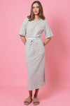 Zara Stripe Dress - Sage - CHARLO Dress NZ LUMA