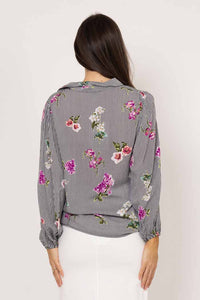 Zayla Stripe Blouse - Black - CHARLO