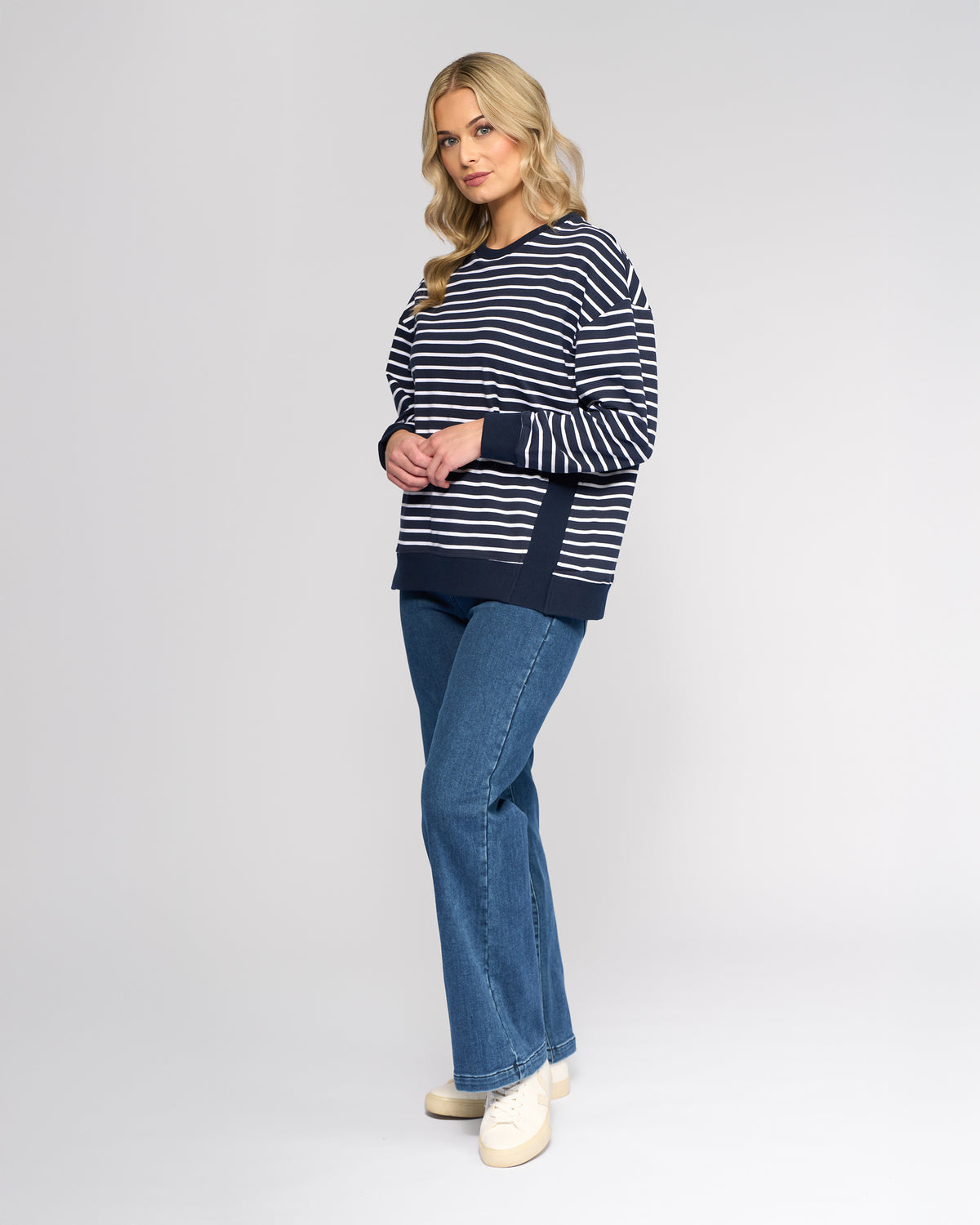 Zone Sweater - Ink Stripe - VASSALLI Top NZ LUMA