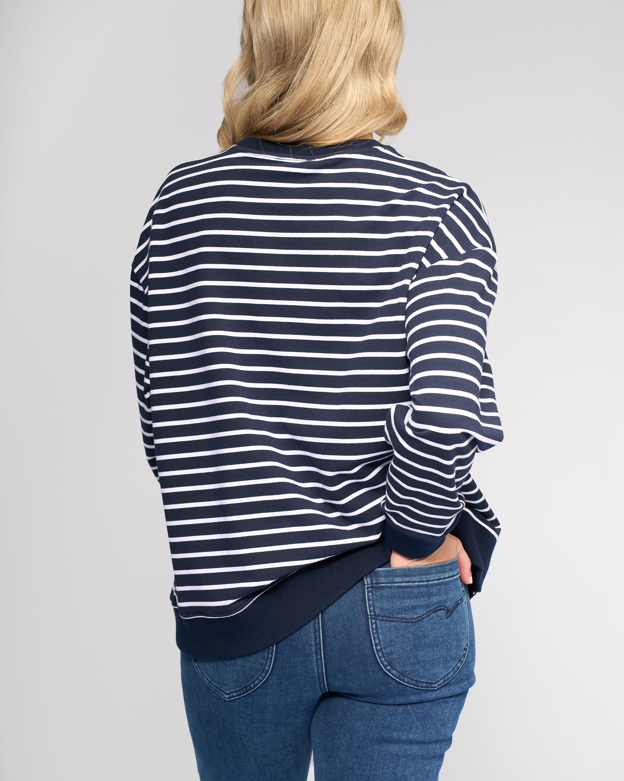 Zone Sweater - Ink Stripe - VASSALLI Top NZ LUMA