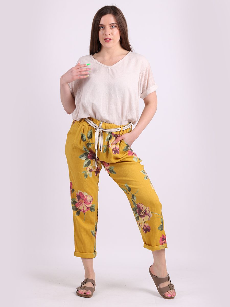 Alice - MADE IN ITALY Pant One Size (8-12) Mustard NZ LUMA