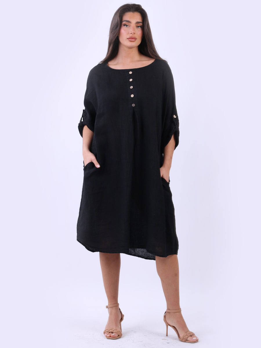 Nova - Linen Midi Dress - MADE IN ITALY Dress NZ LUMA
