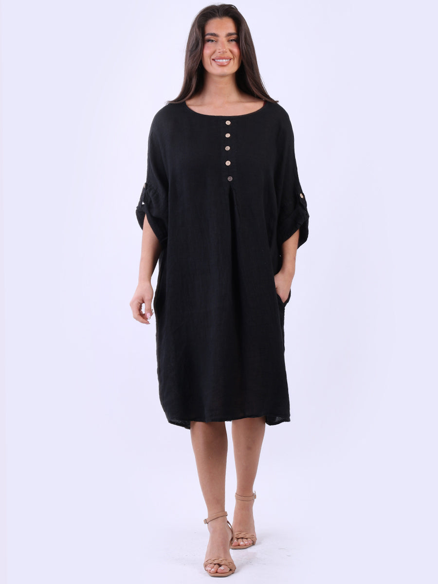 Nova - Linen Midi Dress - MADE IN ITALY Dress NZ LUMA