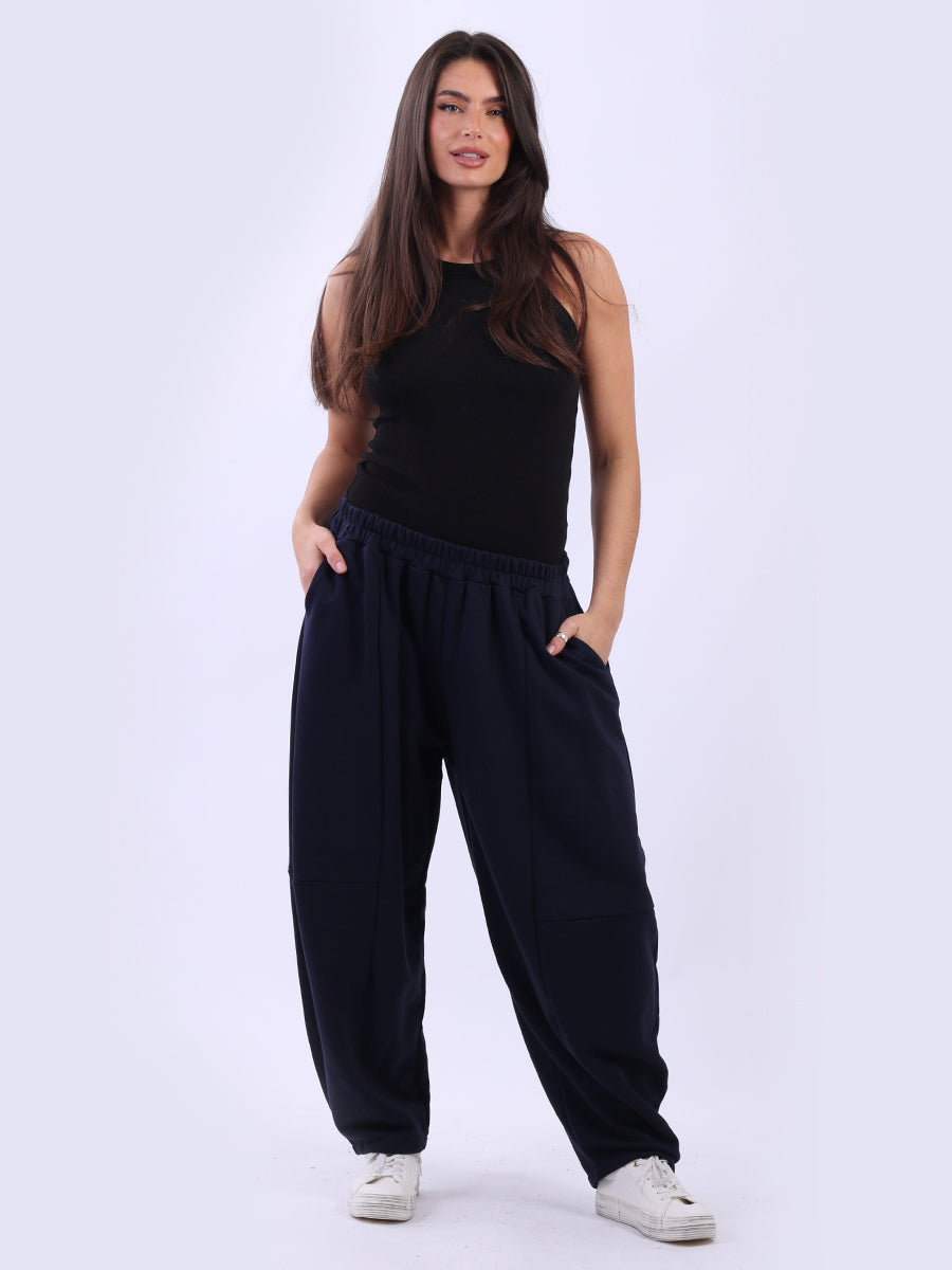 Cotton Cocoon Pant - Navy - MADE IN ITALY Pant NZ LUMA