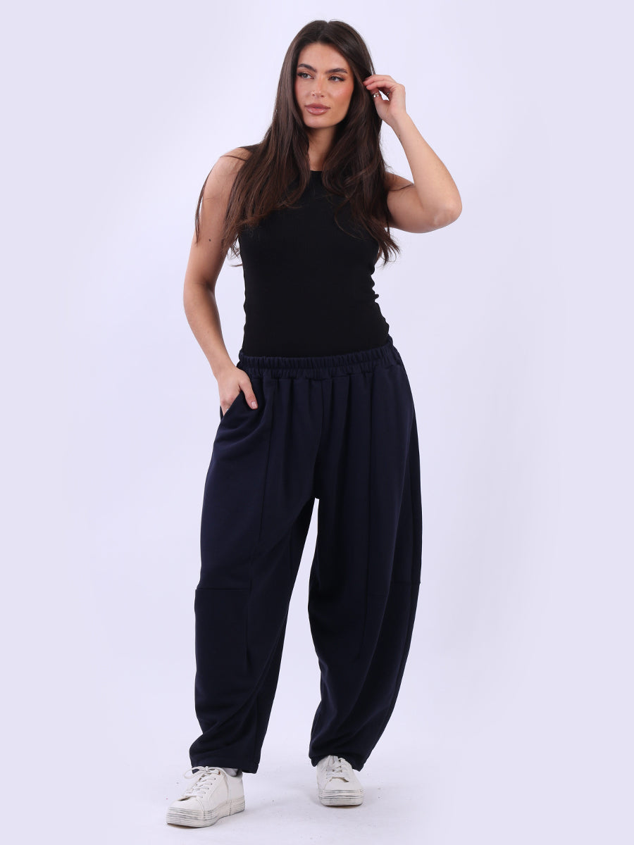 Cotton Cocoon Pant - Navy - MADE IN ITALY Pant NZ LUMA