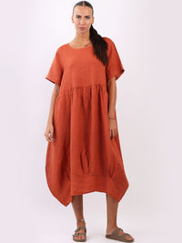 Telisina - MADE IN ITALY Dress One size (12-18) Rust NZ LUMA