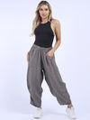 Zena - Linen Cocoon Pants -MADE IN ITALY Pant NZ LUMA