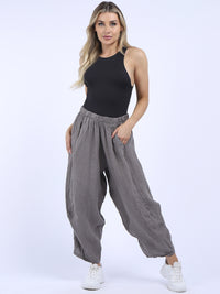Zena - Linen Cocoon Pants -MADE IN ITALY Pant NZ LUMA