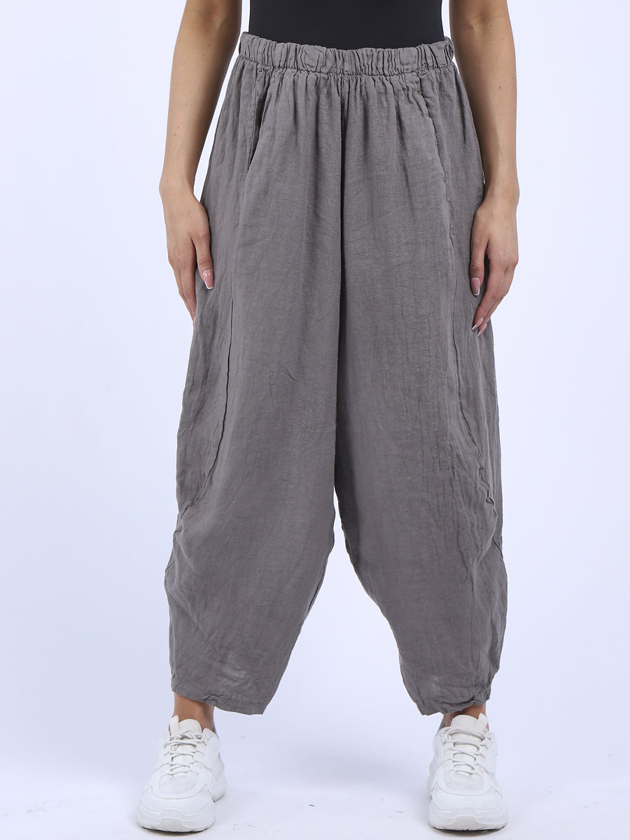 Zena - Linen Cocoon Pants -MADE IN ITALY Pant NZ LUMA