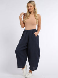 Zena - Linen Cocoon Pants -MADE IN ITALY Pant NZ LUMA