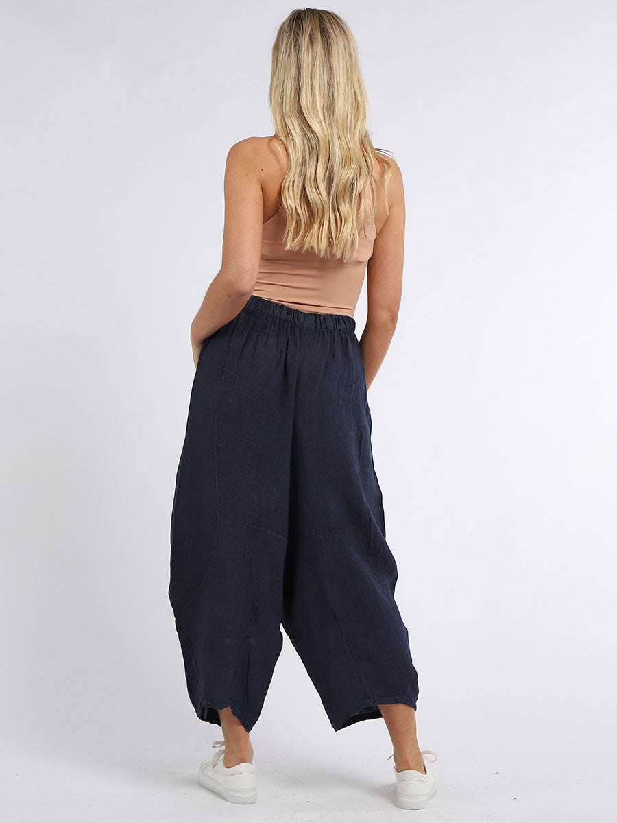 Zena - Linen Cocoon Pants -MADE IN ITALY Pant NZ LUMA