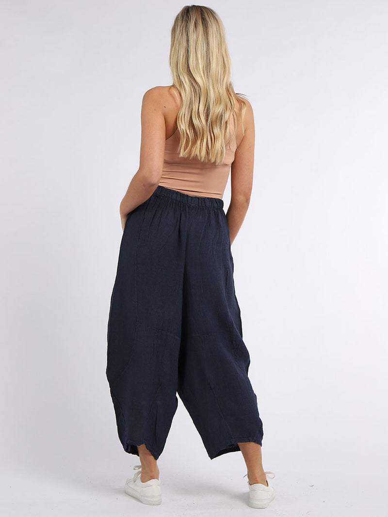 Zena - Linen Cocoon Pants -MADE IN ITALY Pant NZ LUMA