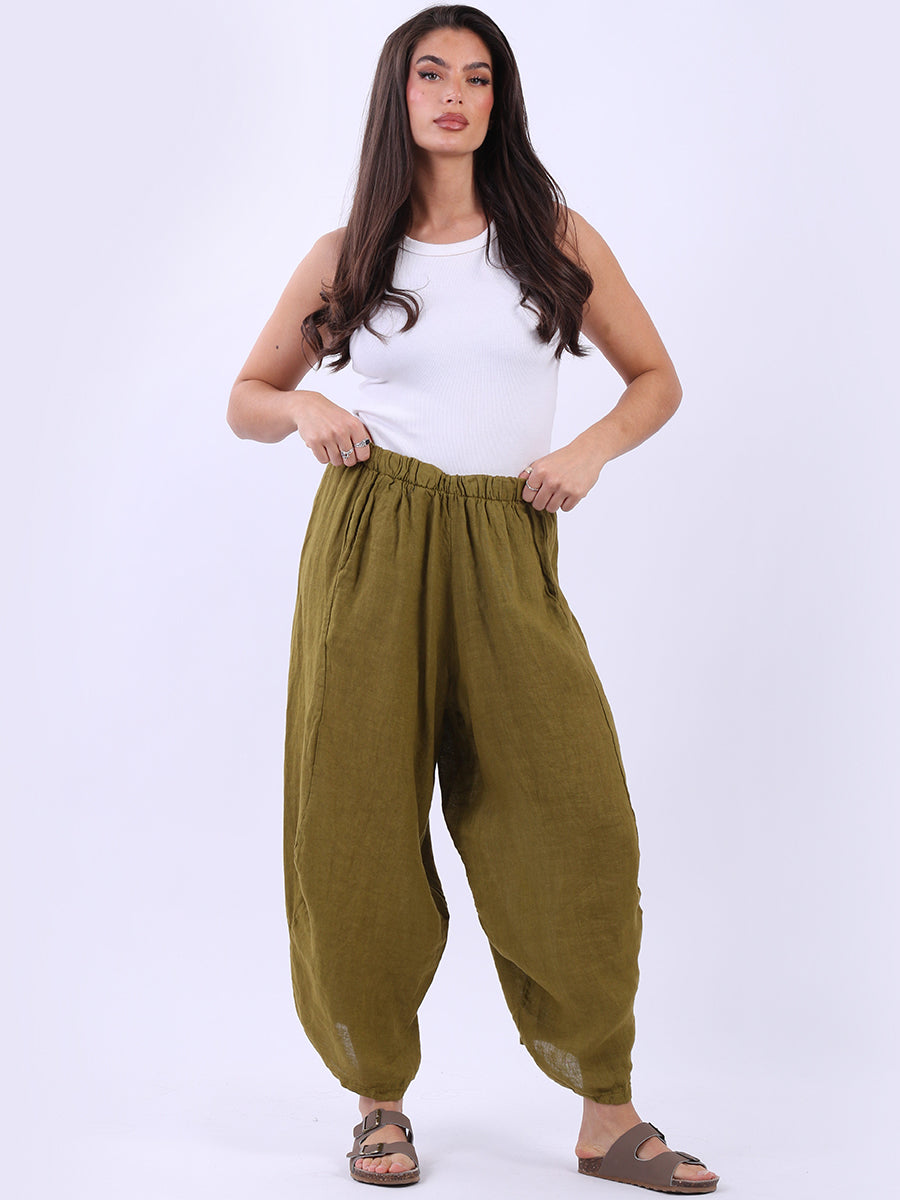 Zena - Linen Cocoon Pants -MADE IN ITALY Pant NZ LUMA
