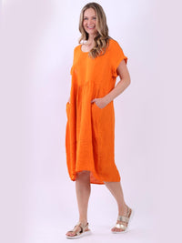 Micaela - MADE IN ITALY Dress One Size (10-16) Orange NZ LUMA