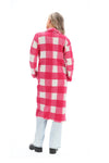 Bree Cardigan Pink Check -CHARLO Coat NZ LUMA