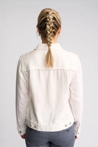 VASSALLI  - Aura Linen Jacket with Frayed Seams - White