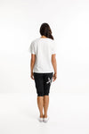 3/4 Apartment Pant Black with Bouquet Patterned X - HOME LEE Pant NZ LUMA