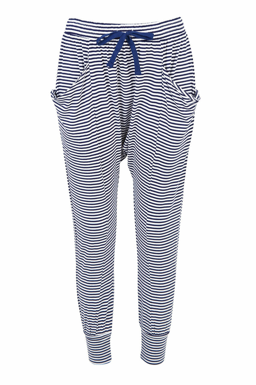 Barcelona Striped Pant - BETTY BASICS Pant 10 12 14 16 18 20 22 Navy/White NZ LUMA 