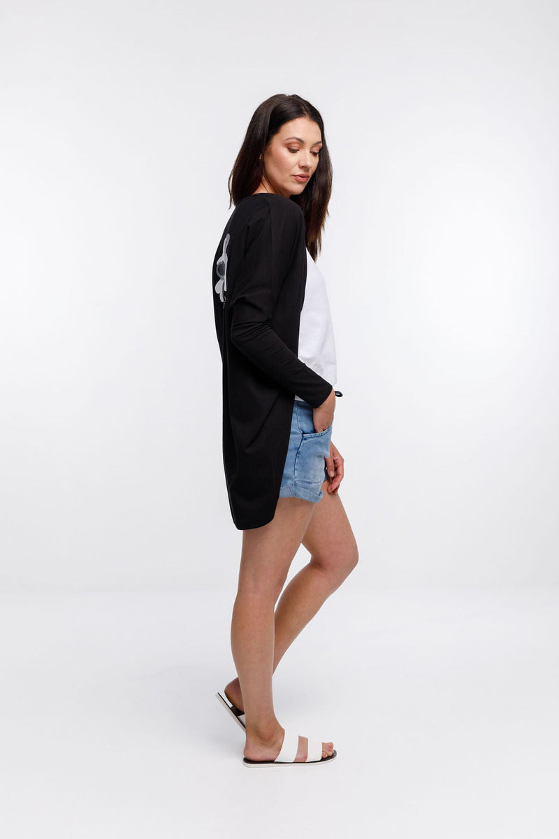 Batwing Cardi Floral Placement - HOME-LEE Jacket NZ LUMA 