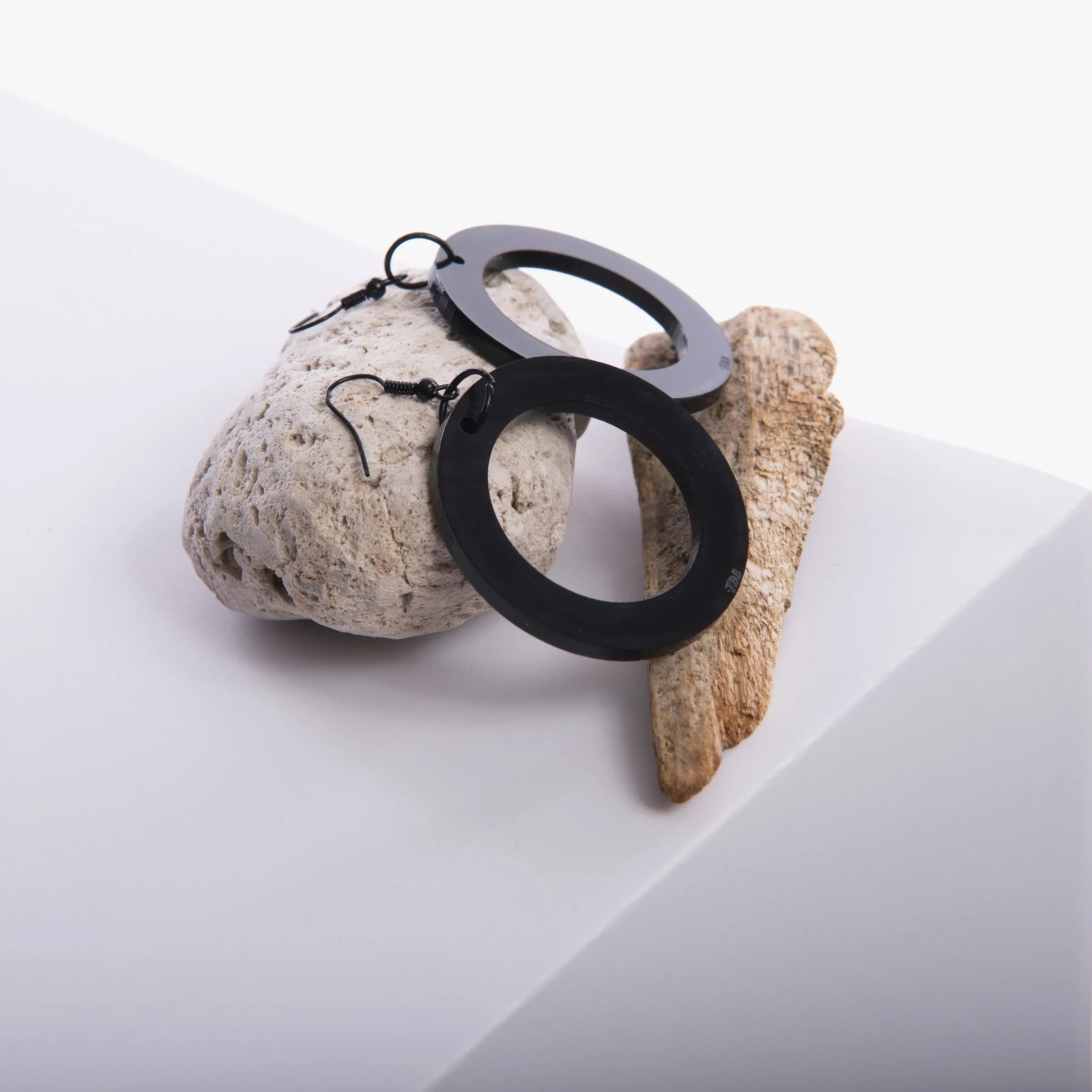 Black Open Circle Earrings - TWO BLONDE BOBS Accessories NZ LUMA
