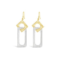 Carre Hook Earrings - FABULEUX VOUS Accessories Yellow Gold/Silver NZ LUMA