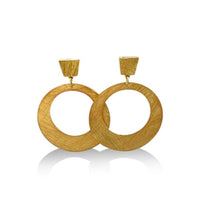 Circula Earrings with Square Stud - FABULEUX VOUS Accessories Gold NZ LUMA