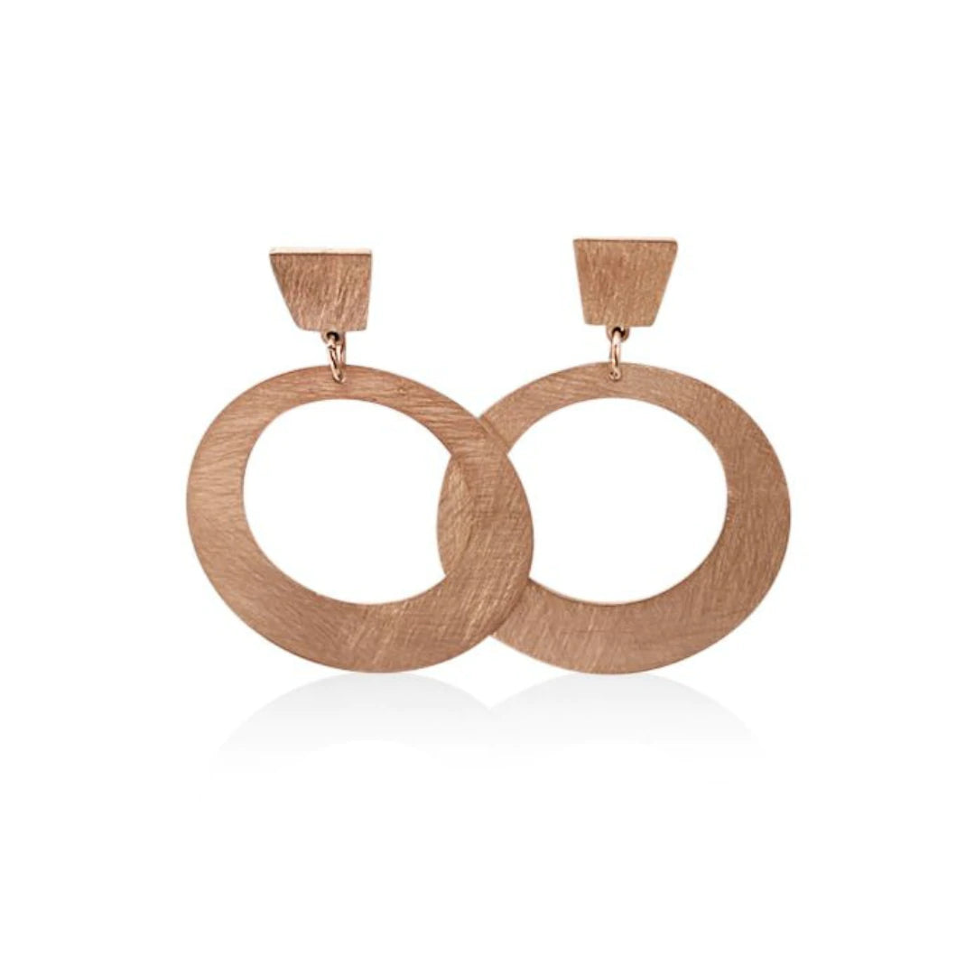 Circula Earrings with Square Stud - FABULEUX VOUS Accessories Rose Gold NZ LUMA