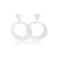Circula Earrings with Square Stud - FABULEUX VOUS Accessories Silver NZ LUMA