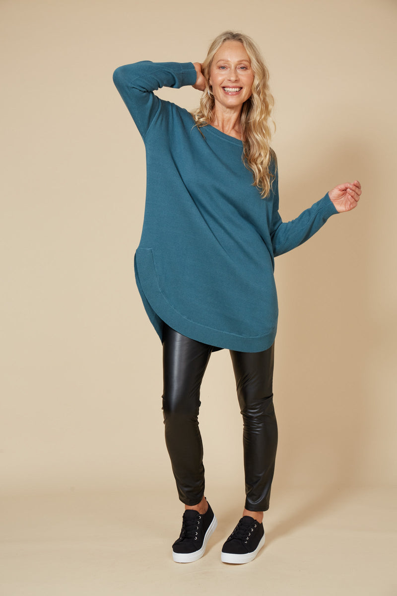 Cleo Jumper - EB & IVE Top One Size Teal NZ LUMA