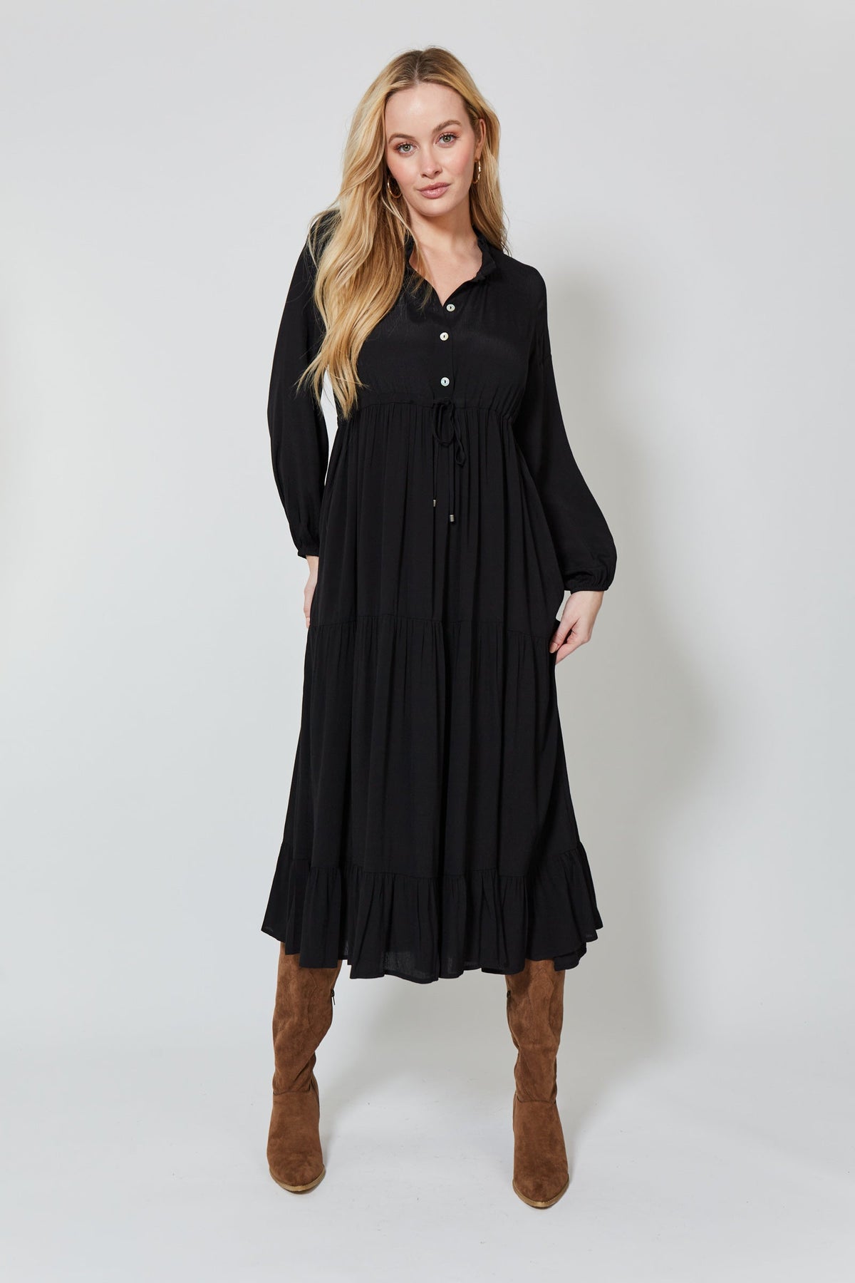 Coppola Maxi Dress - ISLE OF MINE Dress XS/S S/M M/L L/XL Onyx NZ LUMA
