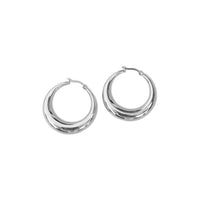 Hooplah Hollow Hoop Earrings - FABULEUX VOUS Accessories Silver NZ LUMA