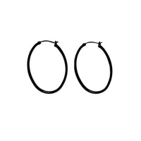 Hooplah Oval Earrings - FABULEUX VOUS Accessories Black NZ LUMA
