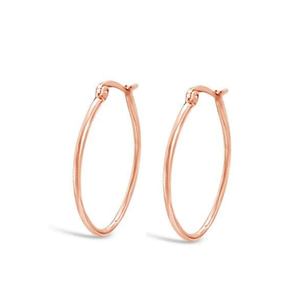 Hooplah Oval Earrings - FABULEUX VOUS Accessories Rose Gold NZ LUMA