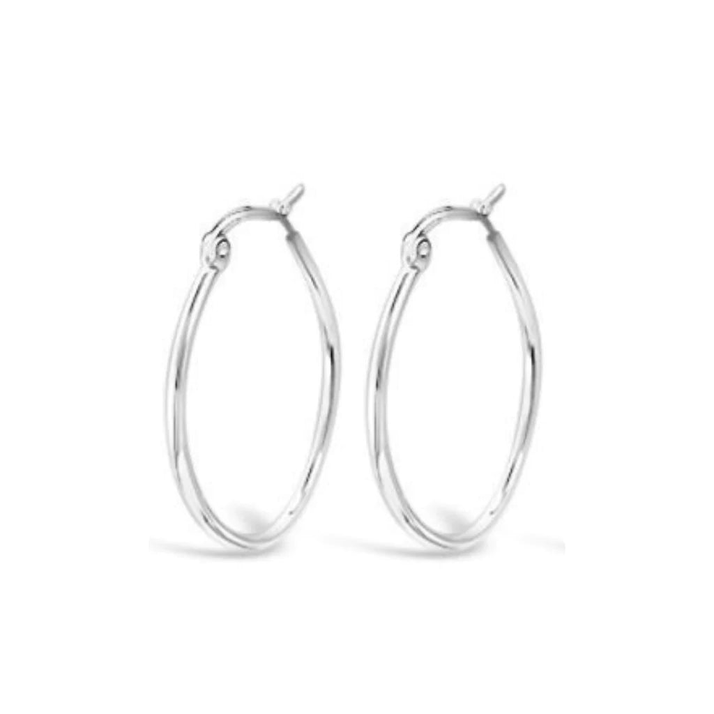 Hooplah Oval Earrings - FABULEUX VOUS Accessories Silver NZ LUMA