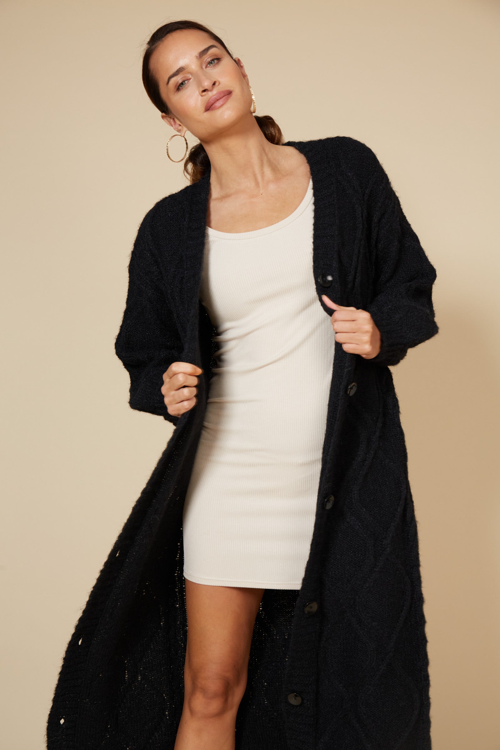 Howie Cable Cardigan - EB & IVE Top NZ LUMA