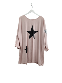 Starstruck Sweatshirt - MADE IN ITALY Top Nude Pink NZ LUMA