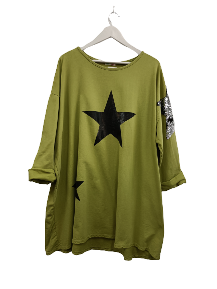 Starstruck Sweatshirt - MADE IN ITALY Top Lime Green NZ LUMA