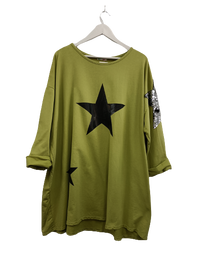 Starstruck Sweatshirt - MADE IN ITALY Top Lime Green NZ LUMA