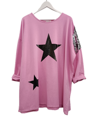Starstruck Sweatshirt - MADE IN ITALY Top Candy Pink NZ LUMA