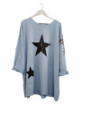 Starstruck Sweatshirt - MADE IN ITALY Top Sky Blue NZ LUMA