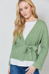 Ines Tie Cardigan - ISLE OF MINE Top XS/S S/M M/L L/XL Moss NZ LUMA